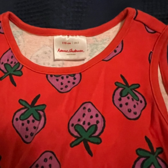 Hanna Andersson Red Sleeveless Strawberry Print Sundress - Picture 4 of 7